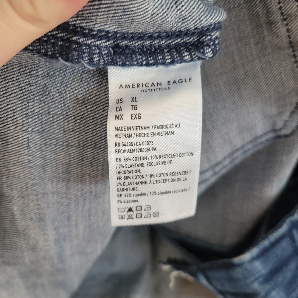 American Eagle Outfitters Blue Denim Top - Picture 6 of 7